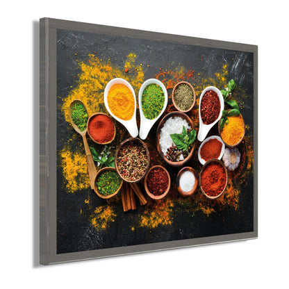 Wandbild gerahmt GEWÜRZTISCH 40x50 cm – Küche & Essen - Seitenansicht