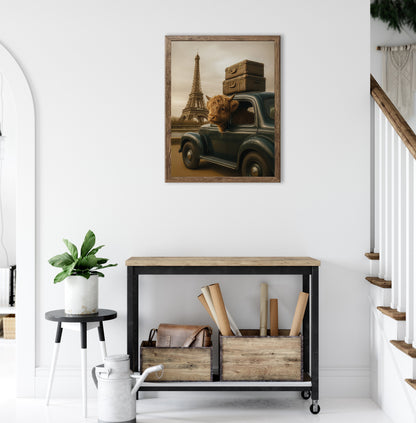 Wandbild gerahmt HOCHLANDRIND IN PARIS 40x50 cm – Tiermotiv Natur Landhaus Deko - Ambiente 2