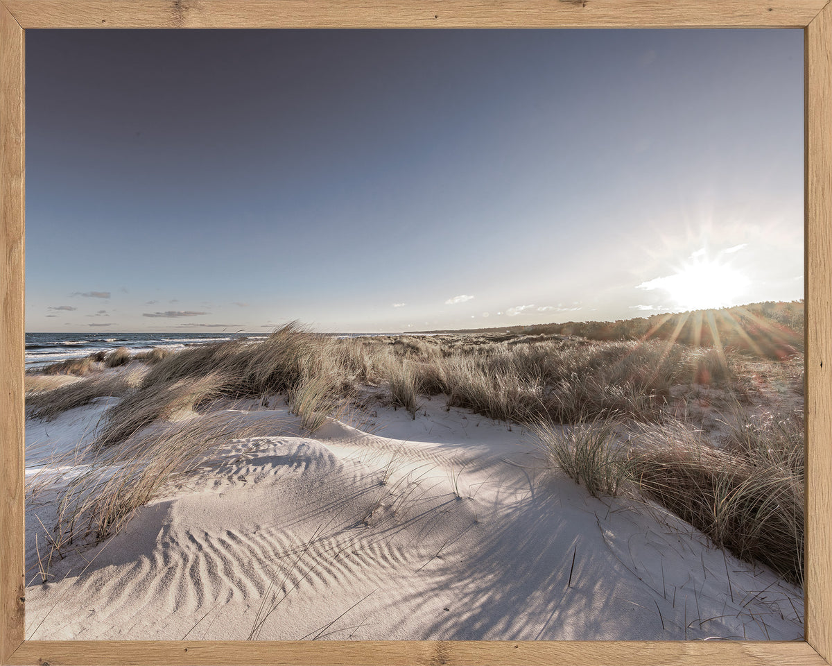 Wandbild gerahmt STRAND, DÜNE 40x50 cm – Natur Wandbild beruhigend