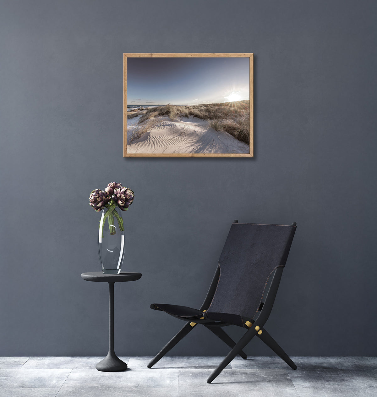 Wandbild gerahmt STRAND, DÜNE 40x50 cm – Natur Wandbild beruhigend - Ambiente 1