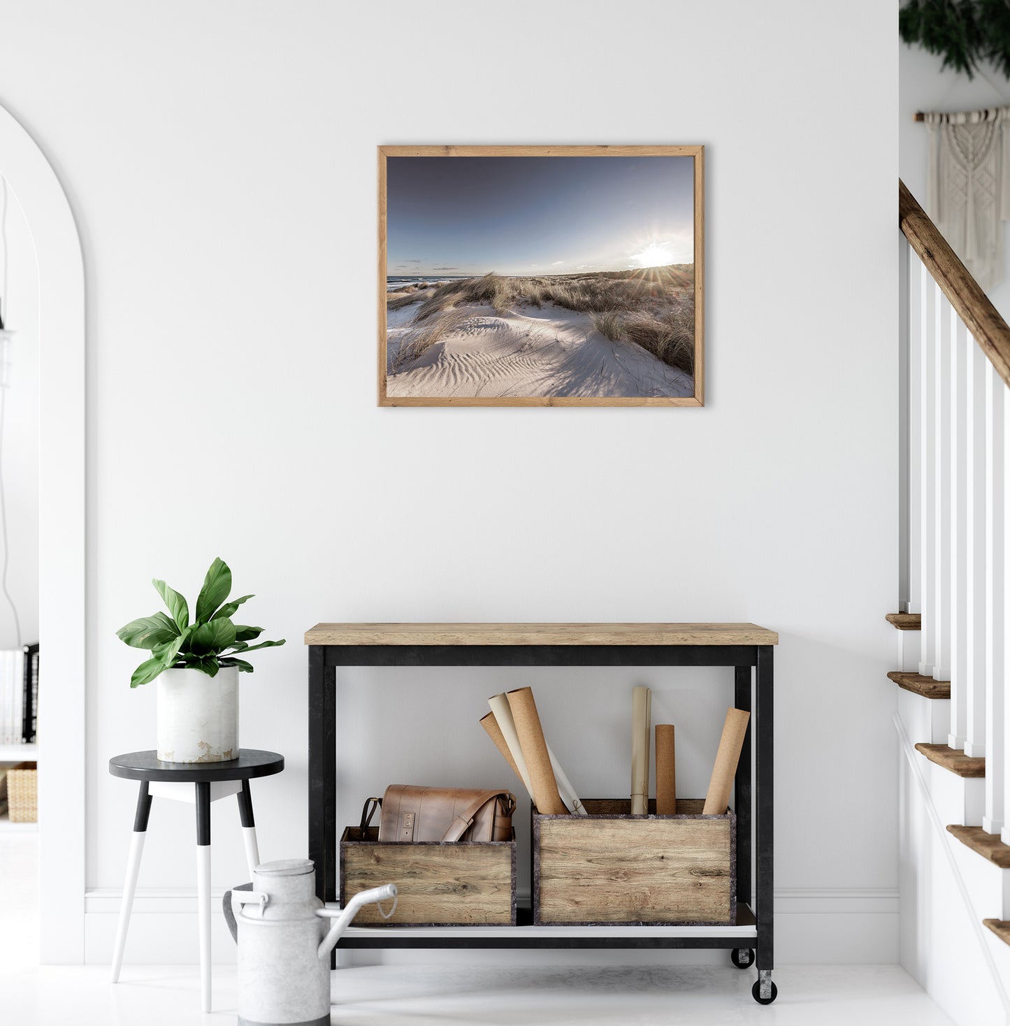 Wandbild gerahmt STRAND, DÜNE 40x50 cm – Natur Wandbild beruhigend - Ambiente 2