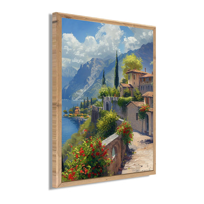 Wandbild gerahmt LAKE GARDA 40x50 cm – Natur Wandbild beruhigend - Seitenansicht