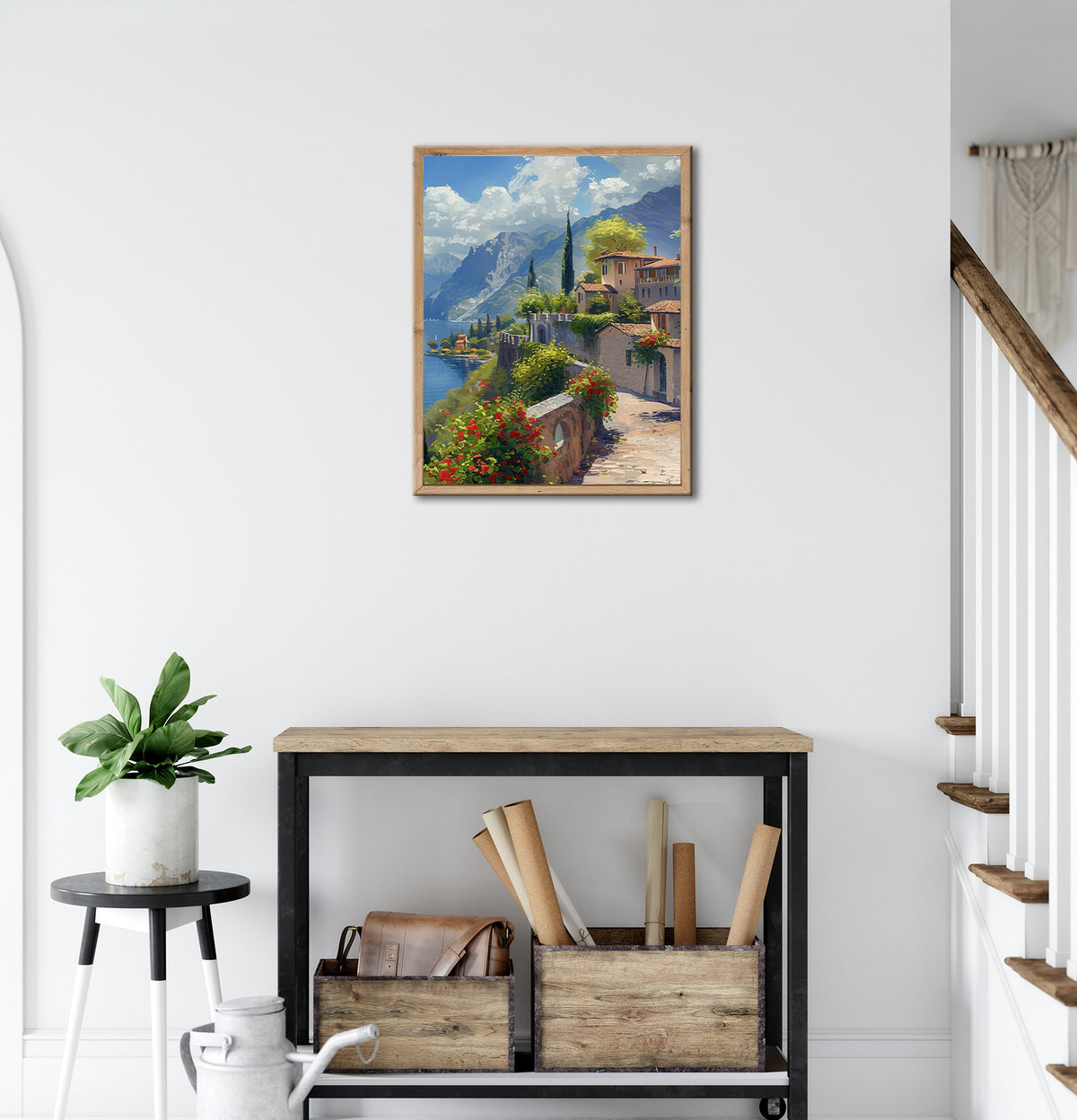 Wandbild gerahmt LAKE GARDA 40x50 cm – Natur Wandbild beruhigend - Ambiente 2