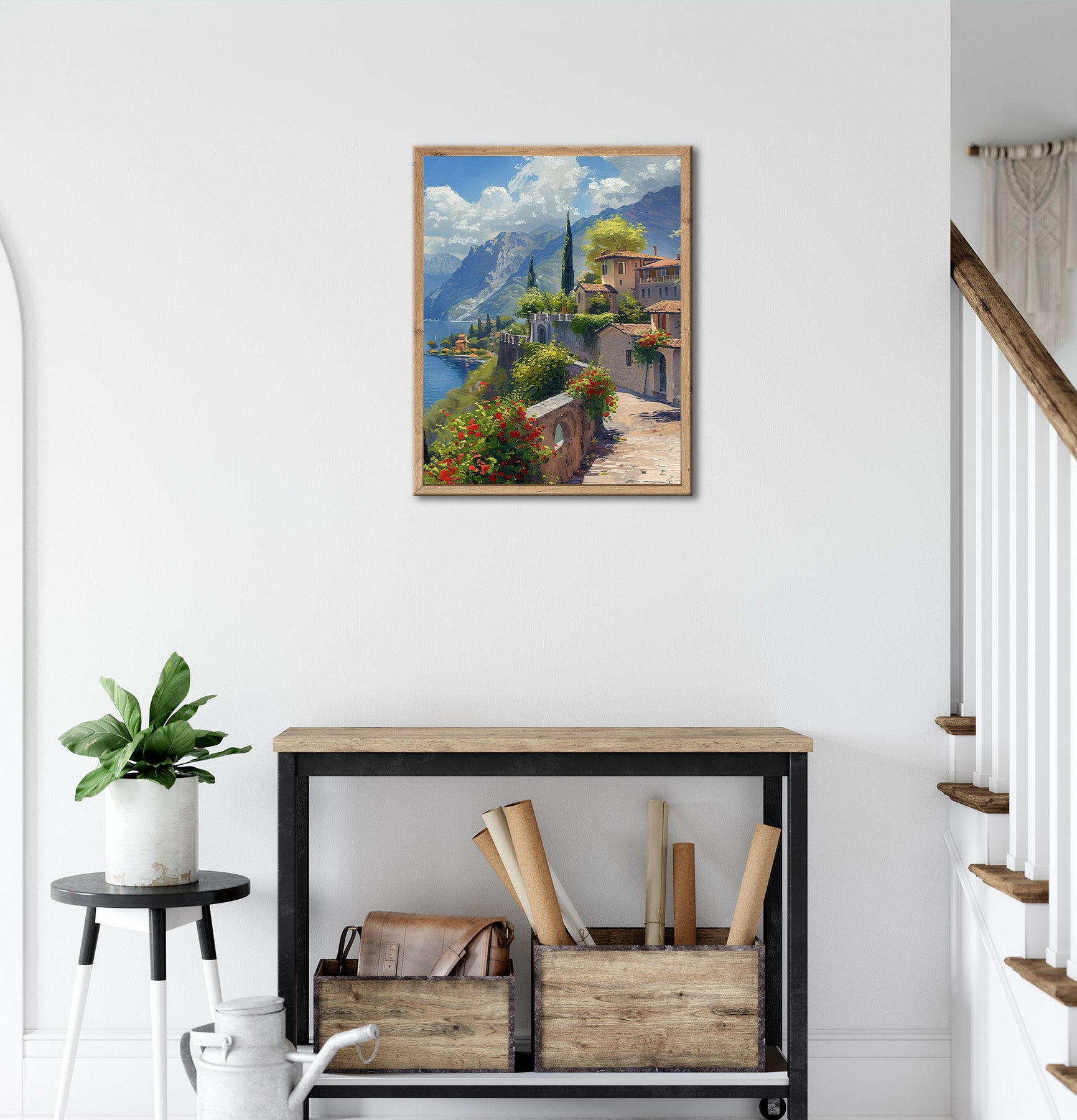 Wandbild gerahmt LAKE GARDA 40x50 cm – Natur Wandbild beruhigend - Ambiente 2