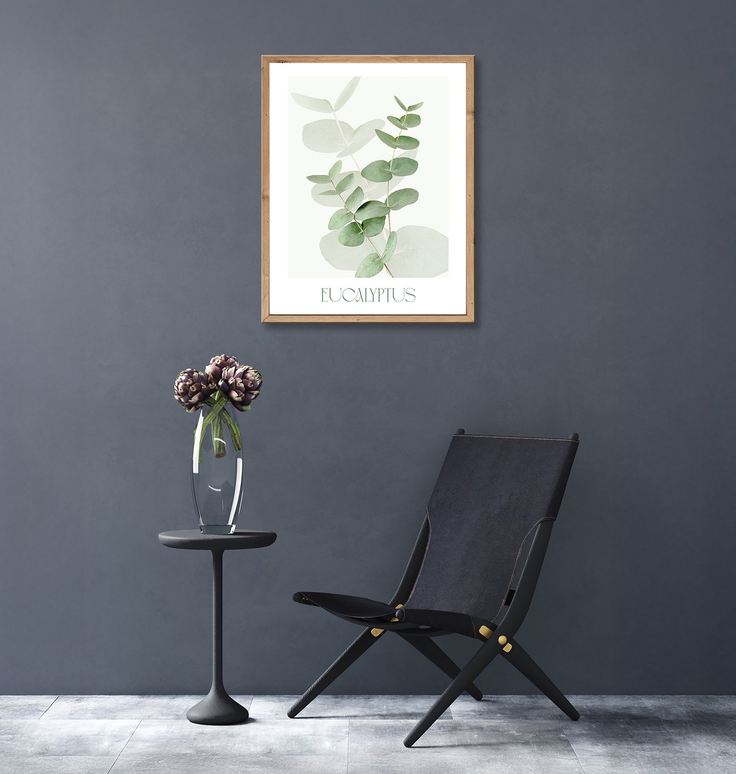 Wandbild gerahmt EUCALYPTUS 40x50 cm – Botanik Wanddeko Boho Scandi - Ambiente 1