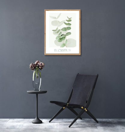 Wandbild gerahmt EUCALYPTUS 40x50 cm – Botanik Wanddeko Boho Scandi - Ambiente 1