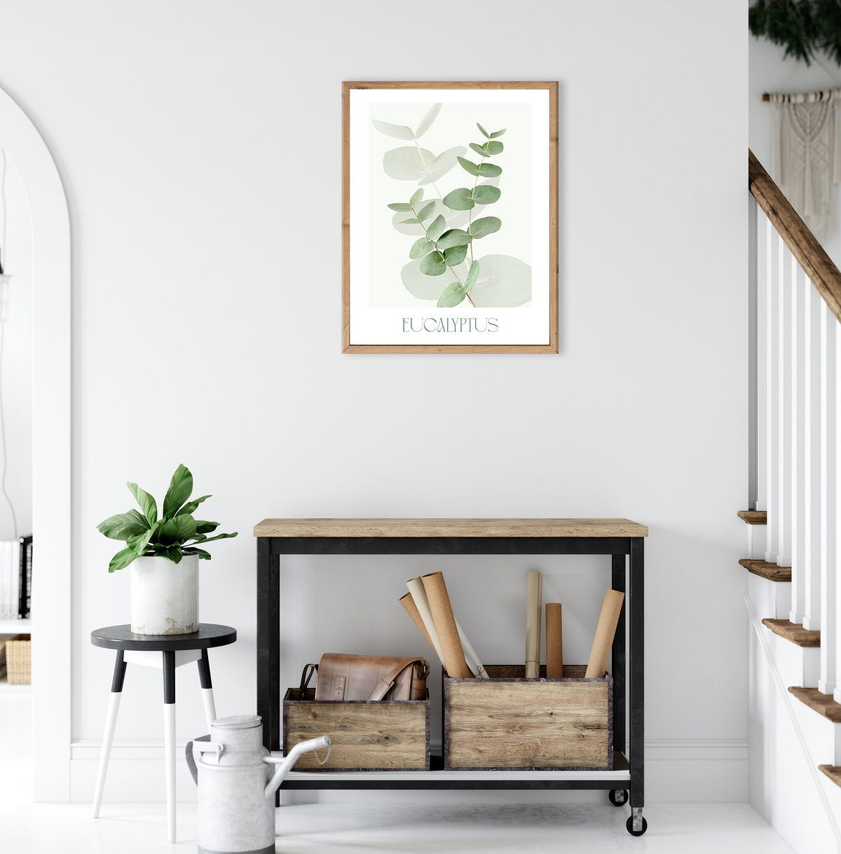 Wandbild gerahmt EUCALYPTUS 40x50 cm – Botanik Wanddeko Boho Scandi - Ambiente 2