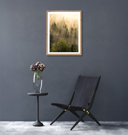 Wandbild gerahmt WALD IM NEBEL 40x50 cm – Wanddeko modern - Ambiente 1