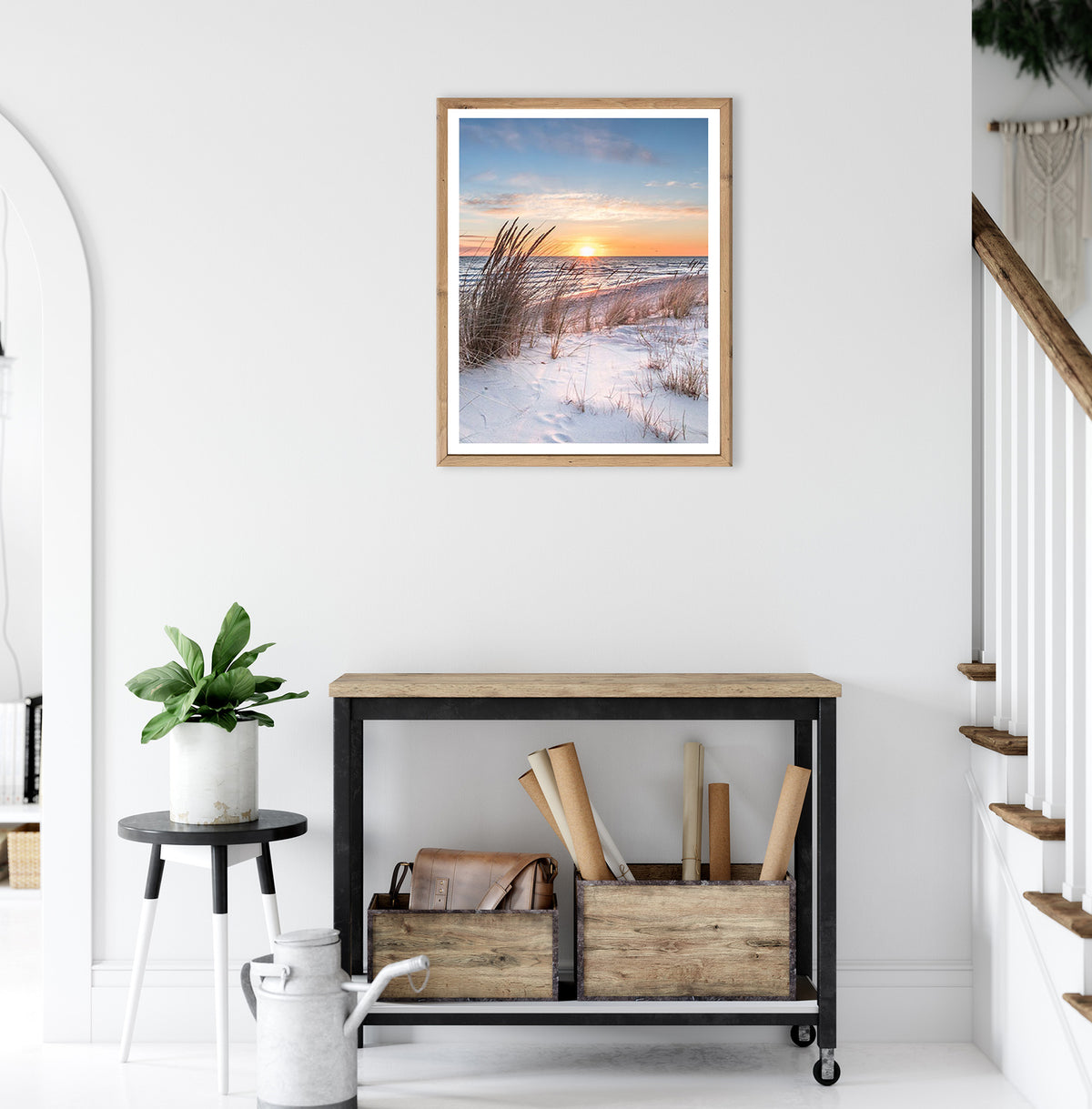Wandbild gerahmt SONNENUNTERGANG 40x50 cm – Natur Wanddeko modern - Ambiente 2