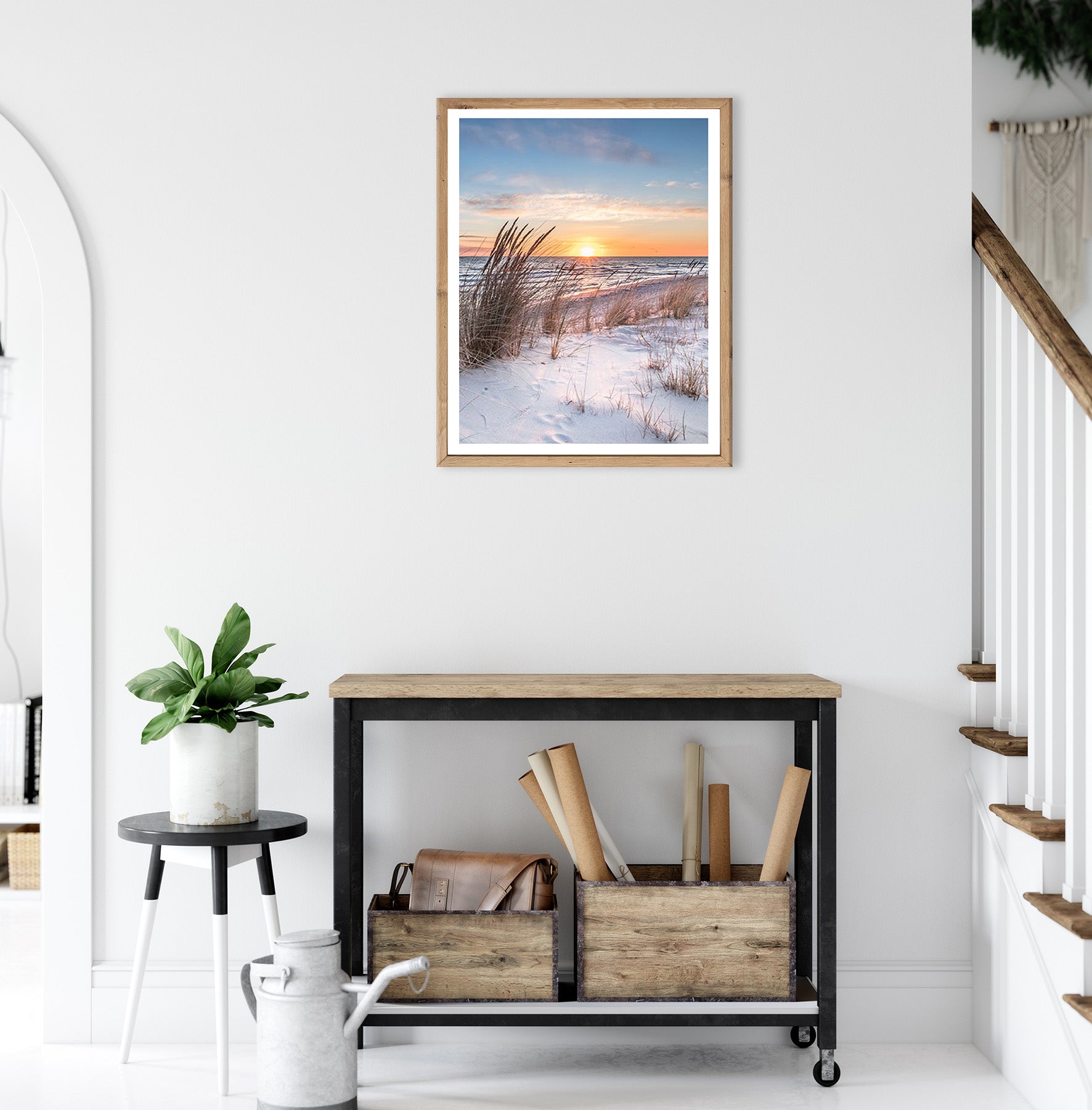 Wandbild gerahmt SONNENUNTERGANG 40x50 cm – Natur Wanddeko modern - Ambiente 2