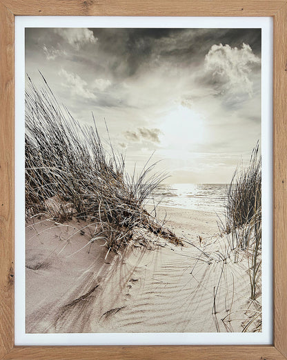 Wandbild gerahmt STRAND DÜNE 40x50 cm – Küsten Wanddeko maritim
