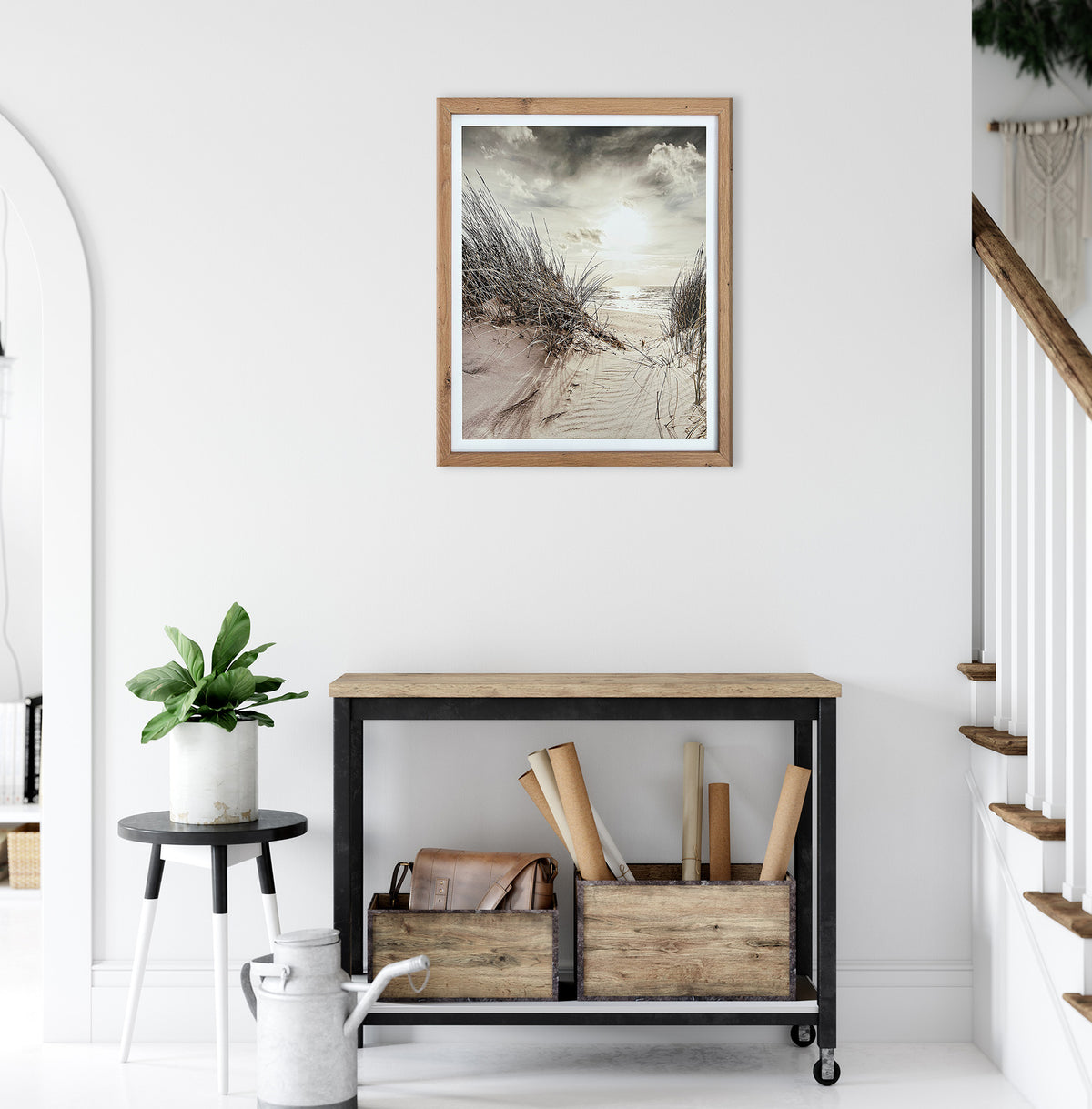 Wandbild gerahmt STRAND DÜNE 40x50 cm – Küsten Wanddeko maritim - Ambiente 2