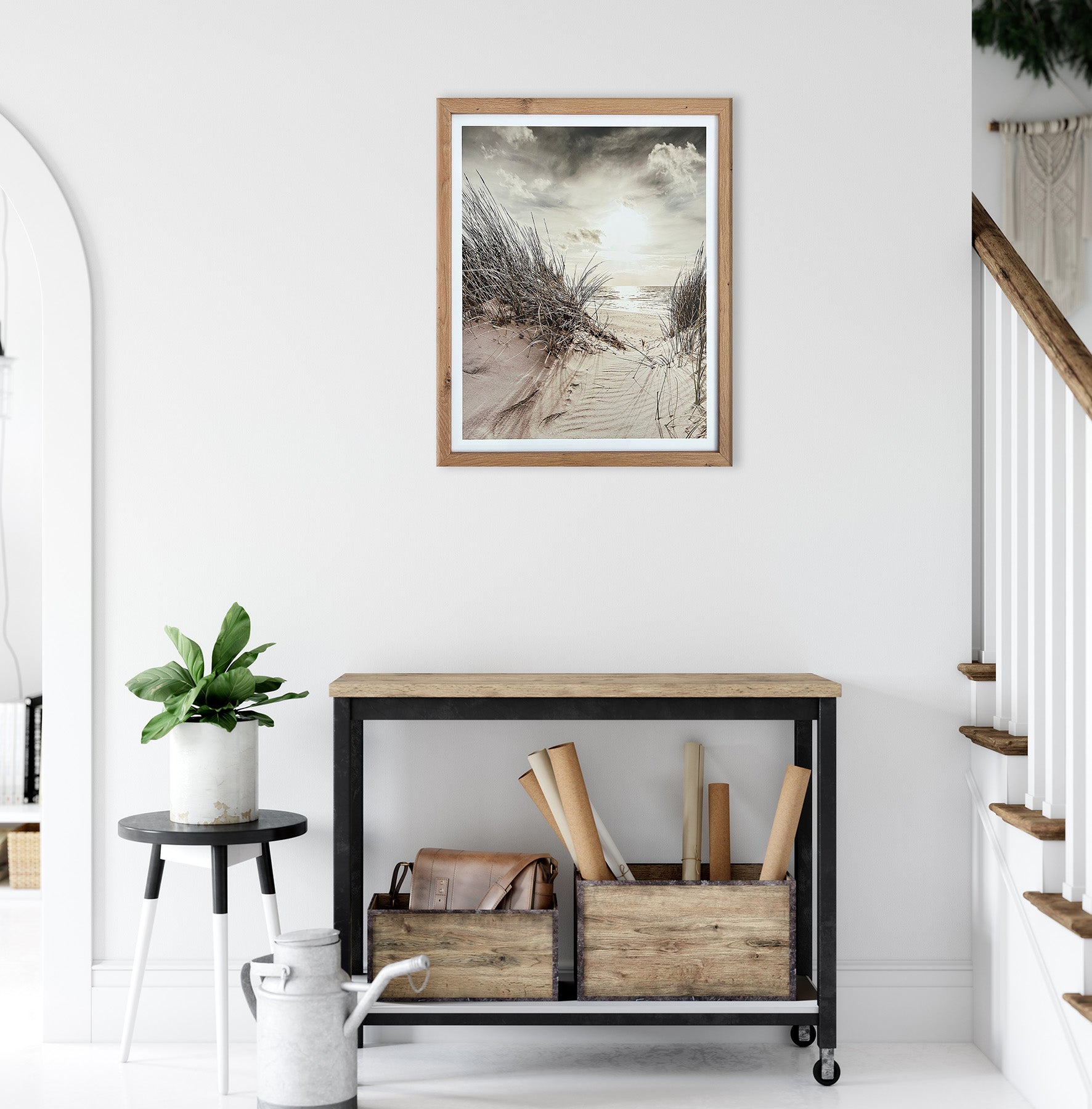 Wandbild gerahmt STRAND DÜNE 40x50 cm – Küsten Wanddeko maritim - Ambiente 2