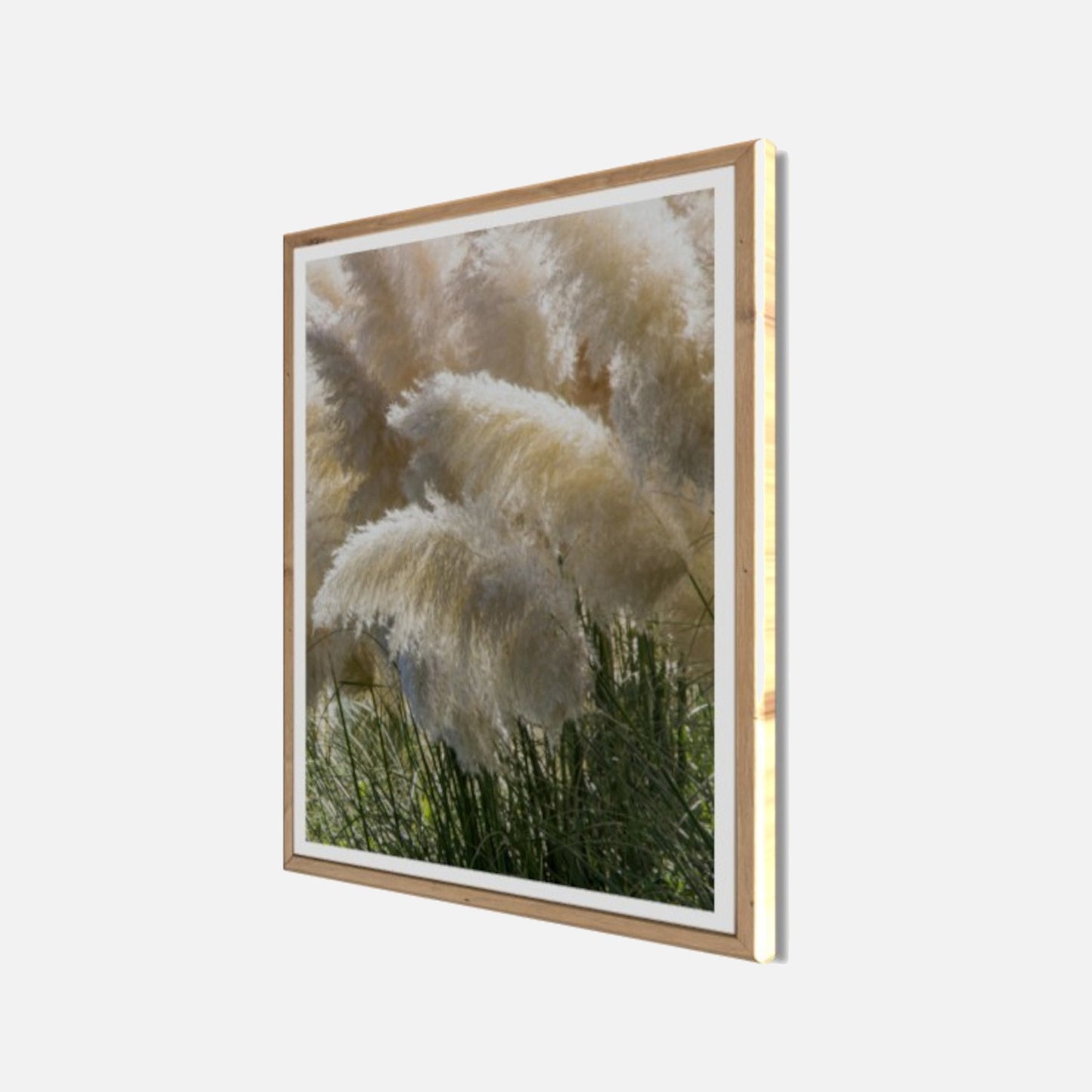 Wandbild gerahmt PAMPASGRAS 40x50 cm – Boho Wandbild Naturtöne - Seitenansicht