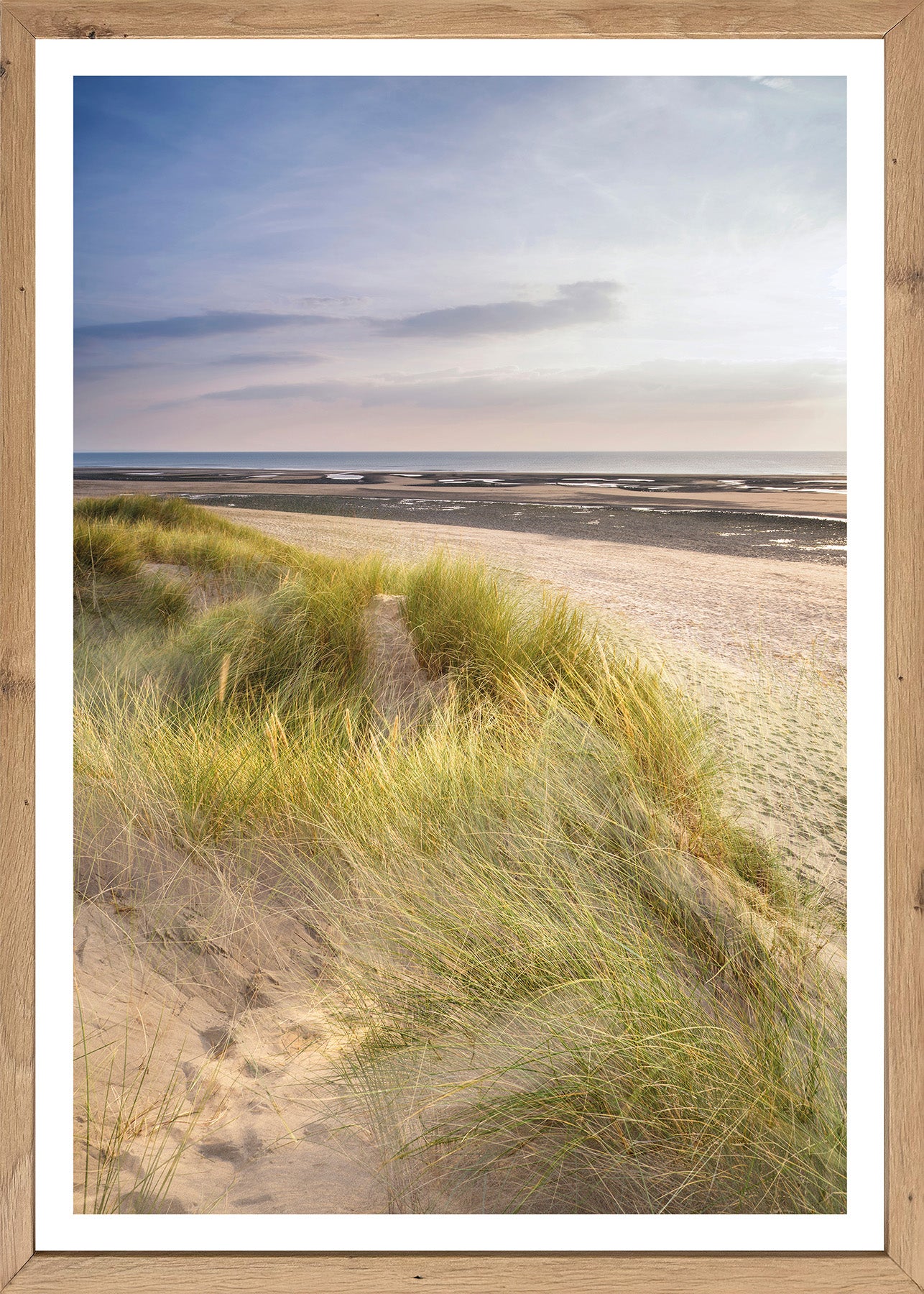 Wandbild gerahmt STRAND 50x70 cm – Sommerliches Küstenmotiv