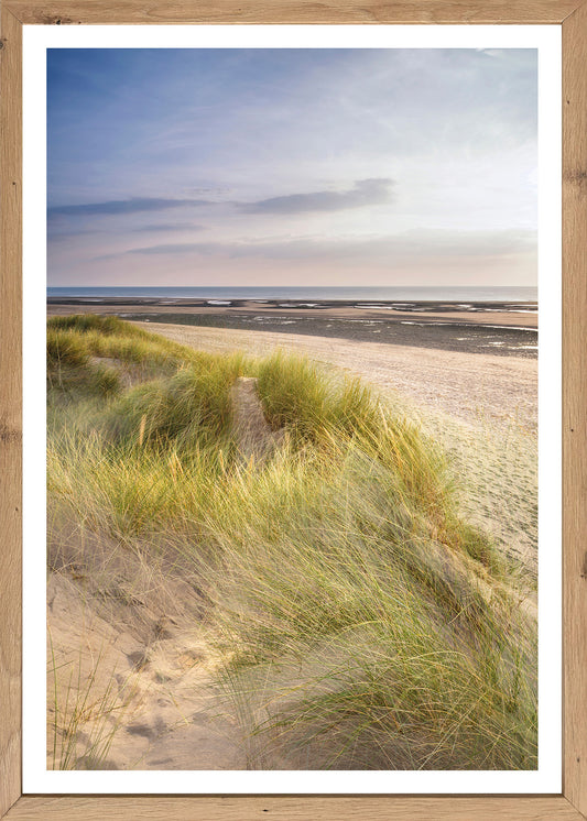 Wandbild gerahmt STRAND 50x70 cm – Sommerliches Küstenmotiv