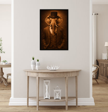 Wandbild gerahmt ELEFANT IM ANZUG 50x70 cm – Modernes Glamour Portrait - Ambiente 3
