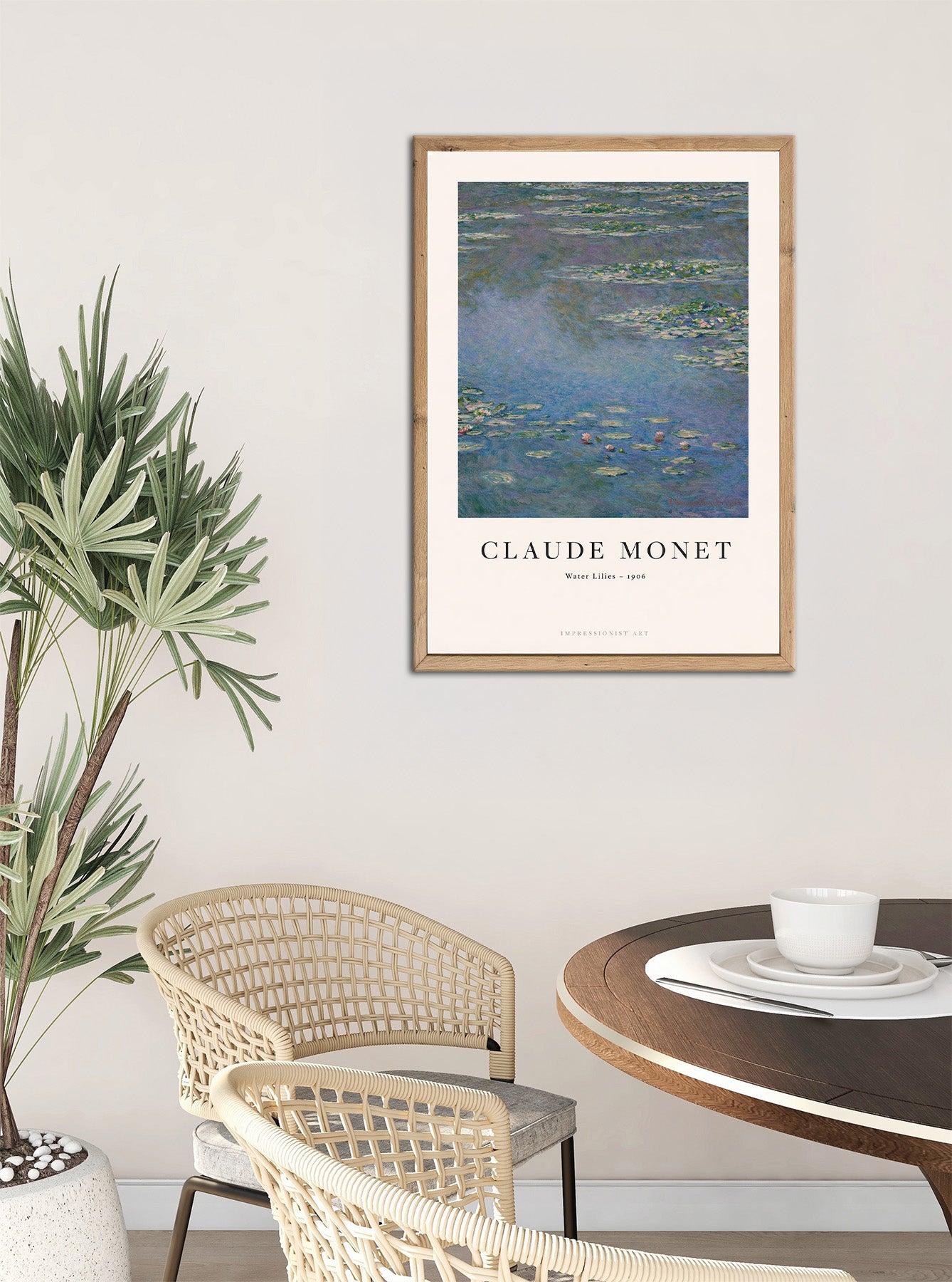 Wandbild gerahmt SEEROSEN 50x70 cm – Sommerliches Küstenmotiv - Ambiente 1