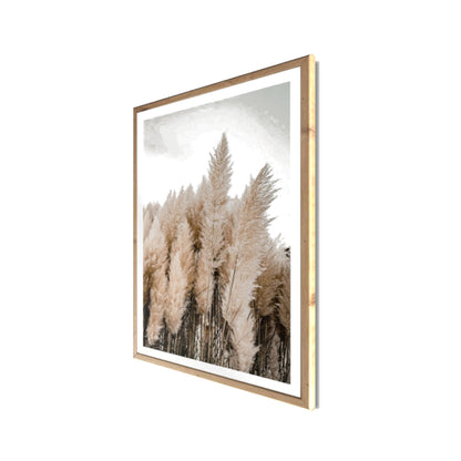 Wandbild gerahmt PAMPASGRAS 50x70 cm – Natürliches Gräsermotiv in Beige - Seitenansicht