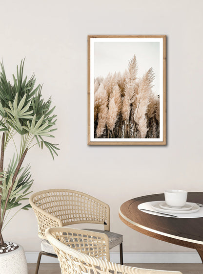Wandbild gerahmt PAMPASGRAS 50x70 cm – Natürliches Gräsermotiv in Beige - Ambiente 2