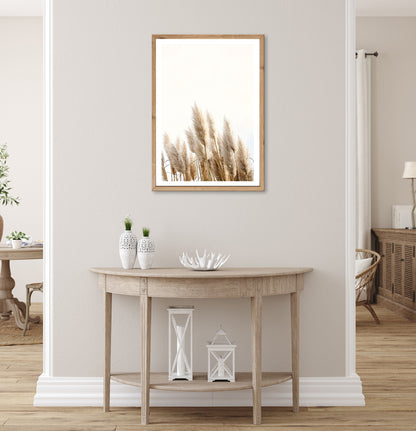 Wandbild gerahmt GETREIDE HALME 50x70 cm – Helles Naturmotiv Scandi Stil - Ambiente 1
