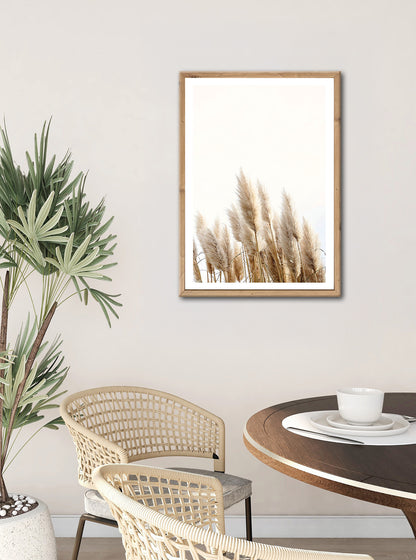 Wandbild gerahmt GETREIDE HALME 50x70 cm – Helles Naturmotiv Scandi Stil - Ambiente 2