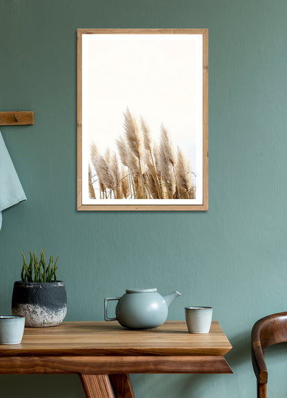 Wandbild gerahmt GETREIDE HALME 50x70 cm – Helles Naturmotiv Scandi Stil - Ambiente 3