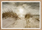 Wandbild gerahmt STRANDSONNE 50x70 cm – Maritime Wanddeko Dünen Meerblick